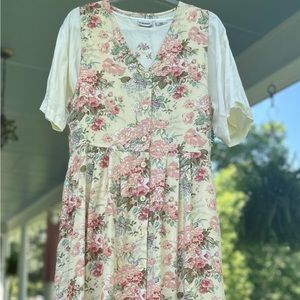 Capacity Pink Floral Dress and White Shirt size Medium